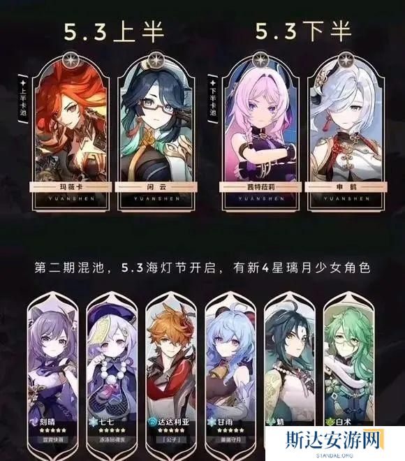 原神5.3卡池角色是哪些 原神5.3卡池角色最新爆料信息分享