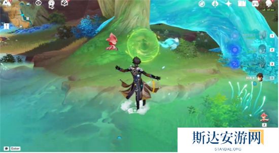 1702724202789239.jpg 《原神》手游 甘露花海树桩宝箱解谜攻略