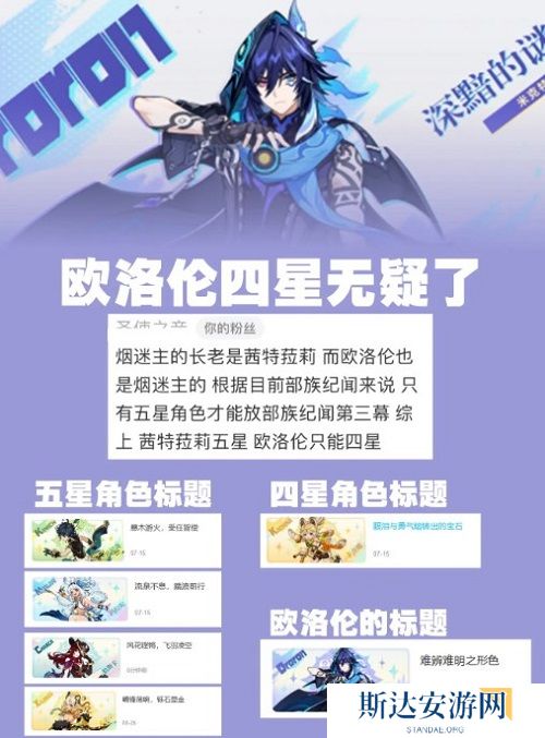 原神欧洛伦是几星 原神欧洛伦星级介绍